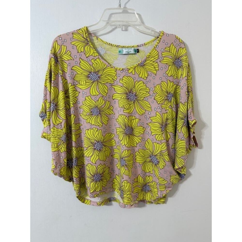 Fighting Eel x Jana Lam Floral Tunic Draped Sleeve Top - Size XS